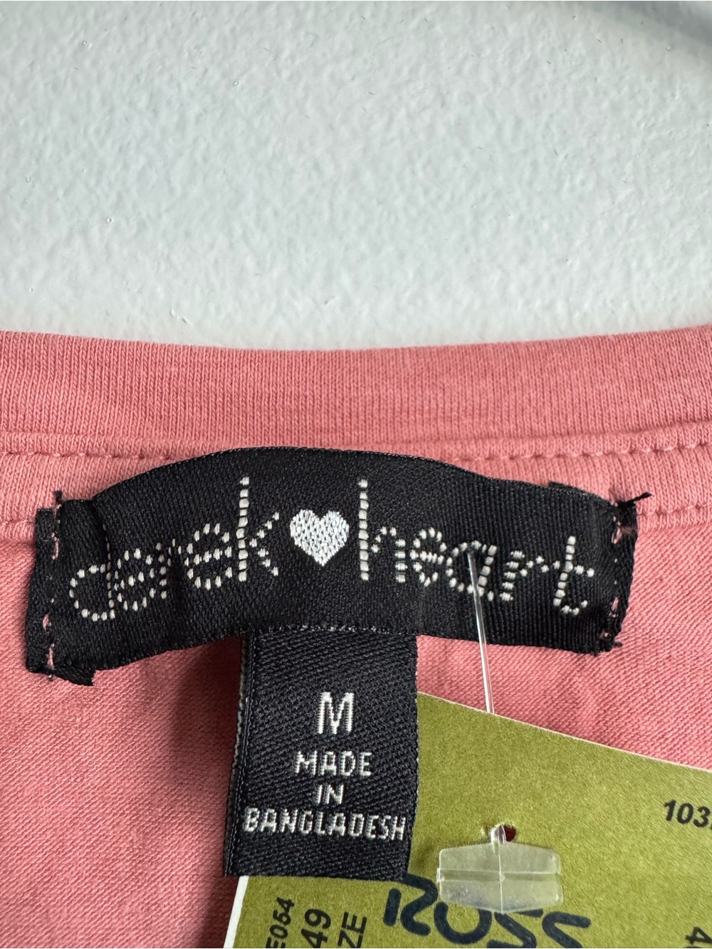Dusty Rose Lace-Up Long Sleeve Crop Top with Winged Heart - Picture 2 of 2